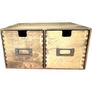 IKEA FIRA Wooden Drawer Organizer – Rustic Stained 2-Drawer Storage Cabinet (Dis